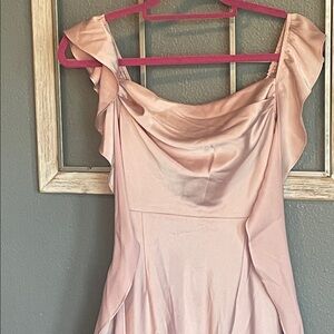 Elegant Pink Satin Dress